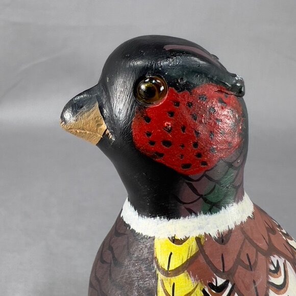 Vtg Action International Stone Art Pheasant Bird Hand Painted Carved Figurine - Picture 10 of 15